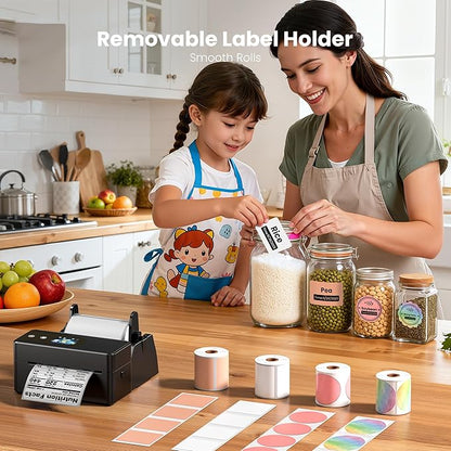 Bluetooth Shipping Label Printer with Touchscreen – Upgraded 4x6 Thermal Printer for Small Businesses & Shipping Packages, Compatible with Phone, PC and Tablet, Widely Used for Amazon, Shopify, Etsy