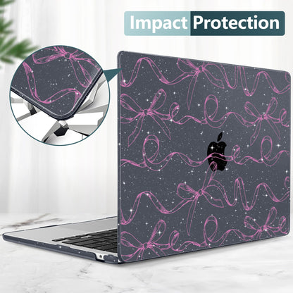 TWOLSKOO for MacBook Air 15 inch Case 2026 2025 2024 2023 Release M5 A3448 M4 A3241 M3 A3114 M2 A2941, Plastic Hard Shell & Screen Protector & Keyboard Cover & Type C Adapter, Sparkly Bows