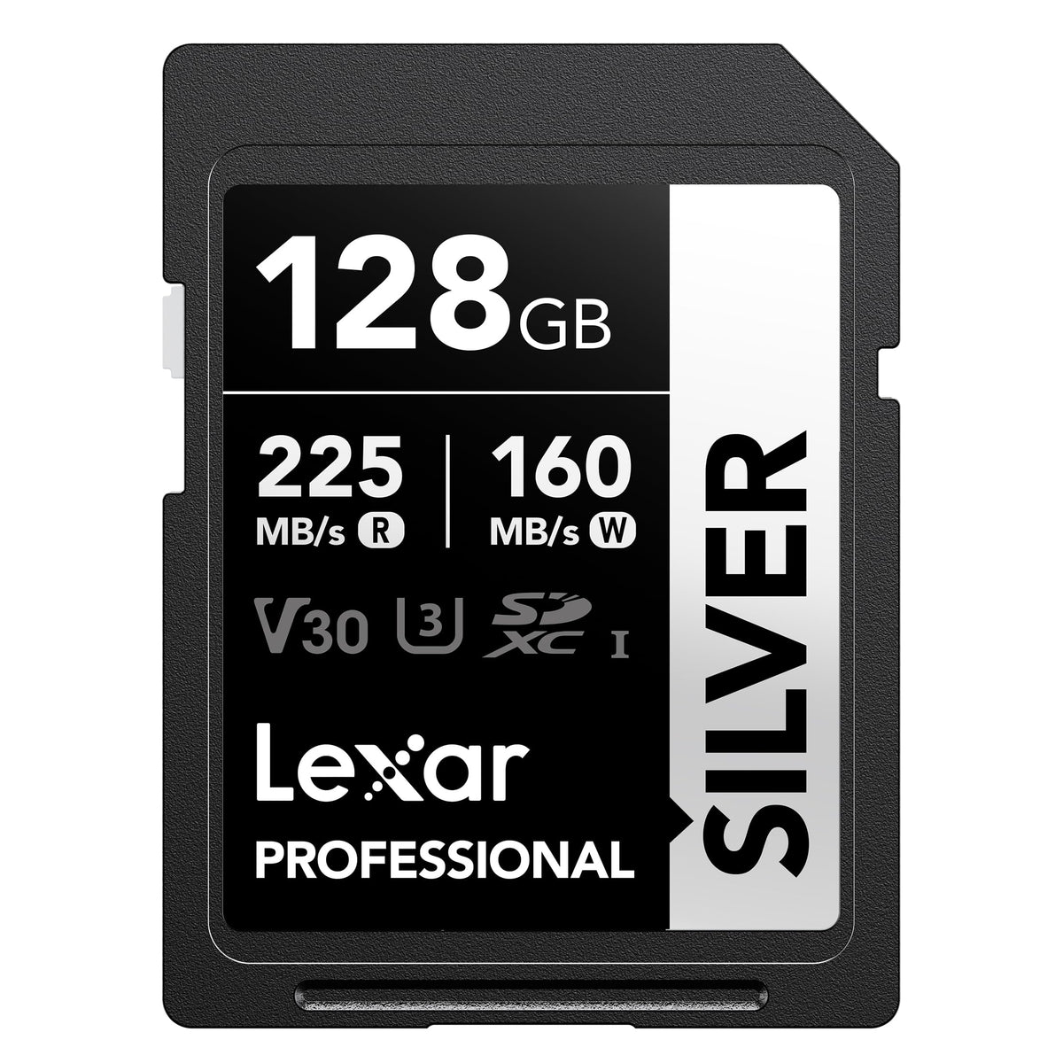 Lexar 256GB Silver SD Memory Card, 225MB/s Read, 4K, V30, U3, UHS-I