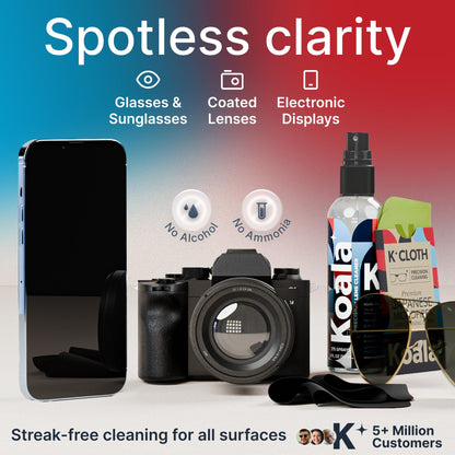 Koala Eyeglass Lens Cleaner Spray Kit | Japanese Microfiber (4 Piece Set)