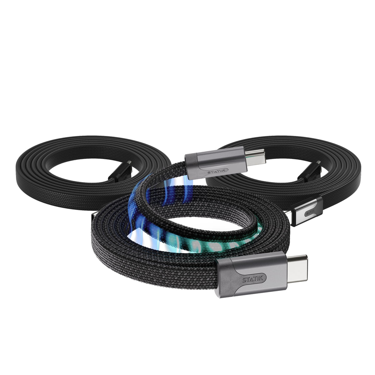 Statik MagStack Slim Pro USB C to C Flat Coil Magnetic Charging Cable, 100W