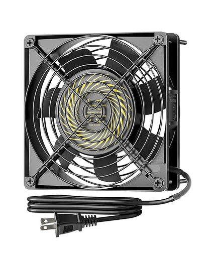 DEWENWILS 120V AC Fan, Waterproof Exhaust Fan 120mm, 13W 2800RPM 60CFM, DIY Cooling Fan for Refrigerator, Computer Case, Compressor Engine, Generator, UL Listed