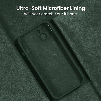FireNova Designed for iPhone 13 Case, Silicone Upgraded [Camera Protection] Phone Case with [2 Screen Protectors], Soft Anti-Scratch Microfiber Lining Inside, 6.1 inch, Alpine Green