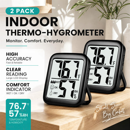 Antonki 2 Pack Room Thermometer Indoor Hygrometer
