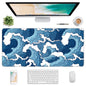 Atufsuat Extended Gaming Mouse Pad, Japanese Blue White Wave Mousepad, XL Large Mouse Mat Desk Pad 30 x 14 Inch, Waterproof Anime Mouse Pad with Stitched Edges and Non-Slip Base for Office Gaming