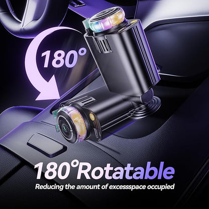 Retractable Car Charger with Aromatherapy and Starlight, 5 in 1 USB C Car Charger Adapter, 69W Fast Charging Cars Phone Chargers, Cars Air Freshener Compatible with iPhone 16 15 14 13 12 and Android