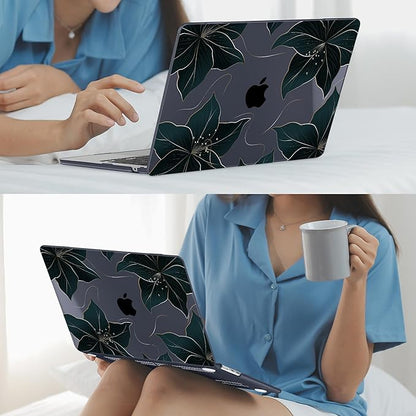 Mektron for 2025 M4 MacBook Air 13.6 Inch A3240 Case Fits 2023 A2681 M2 2024 A3113 M3 Chip with Liquid Retina Display Touch ID, Printed Plastic Hard Shell Cover for MacBook Air 13.6", Floral C218