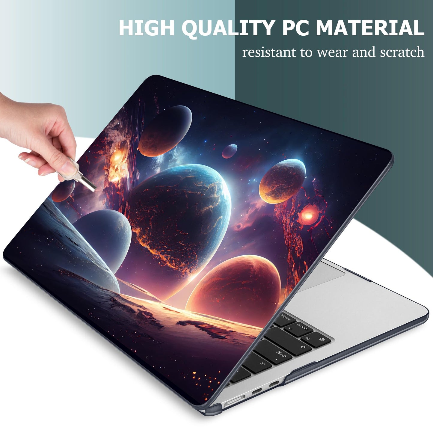 Mektron for 2026 MacBook Air 13-inch M5 Laptop Case A3449 with 13.6-inch Liquid Retina Display Fits 2025 A3240 M4 2024 A3113 M3 2023 A2681 M2 Printed Hard Shell for MacBook Air 13.6", Planets