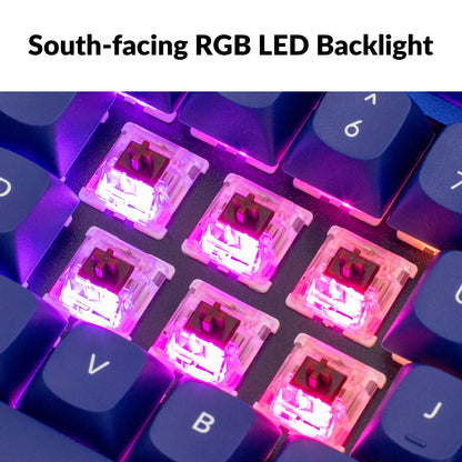 Keychron Q3 QMK/VIA Wired Custom Mechanical Keyboard, Full Aluminum TKL Layout, Programmable Macro with Hot-swappable Gateron G Pro Brown Switch, Compatible with Mac Windows Linux (Blue)