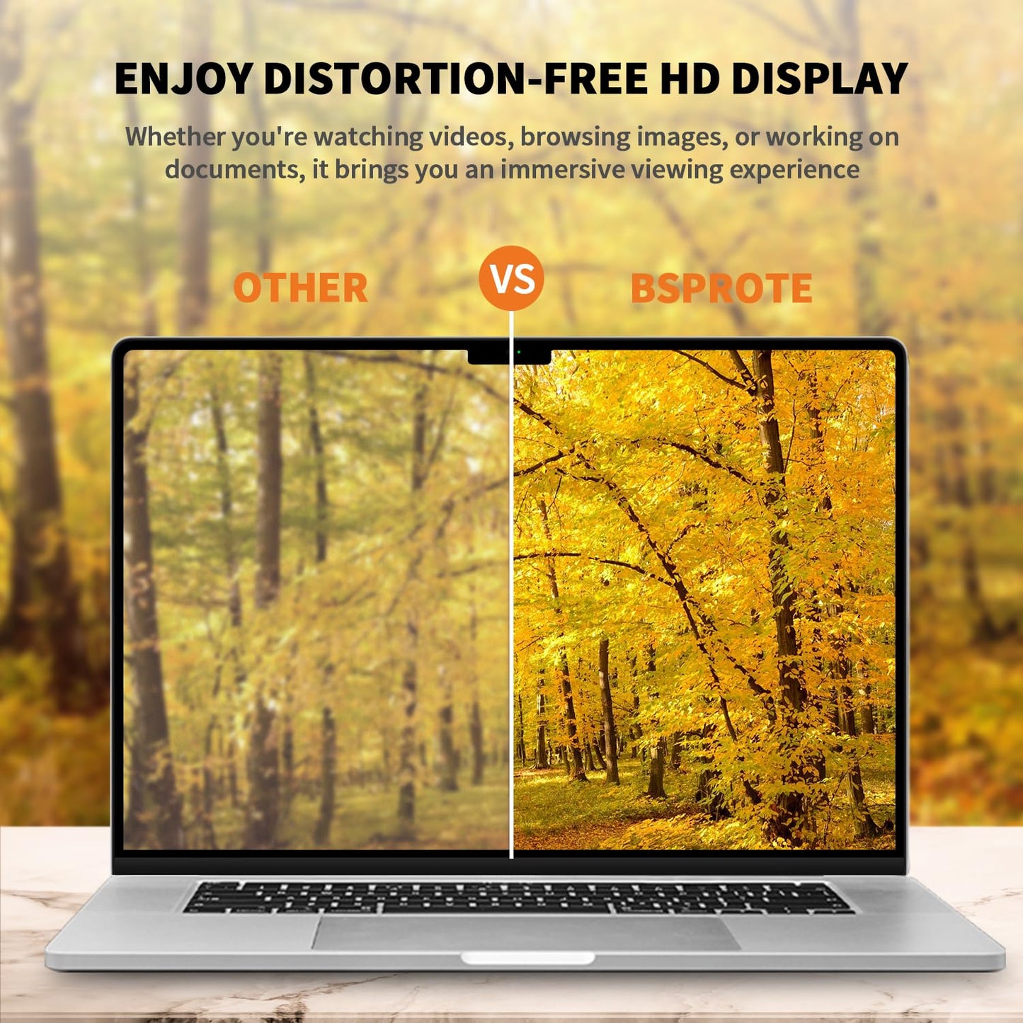 BSPROTE Privacy Screen for MacBook Pro 16 Inch (2021-2024, M1, M2, M3, M4), Removable Anti-Spy Filter for Mac Pro 16.2", Eye Protection HD Anti-Scratch