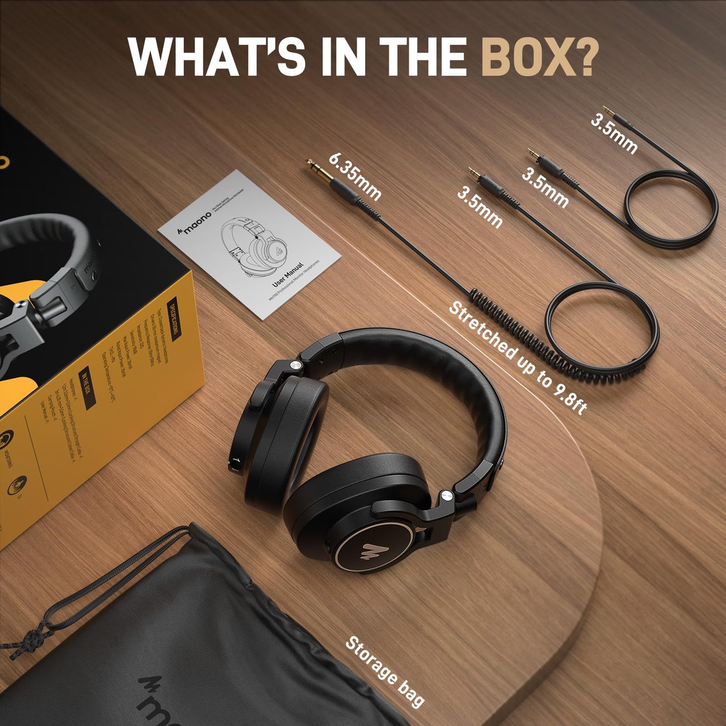 MAONO MH700 Wired Studio Headphone for Podcast Recording DJ Mixing Monitor