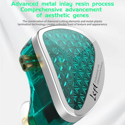 KZ AS16 PRO in Ear Monitor,8 BA Units on Each Side Wired Earphone with Detachable Cable HiFi IEM Earbuds,Stage Monitor Earphone HiFi Earbuds Headphone for Musician Audiophile(Cyan,Without Mic)