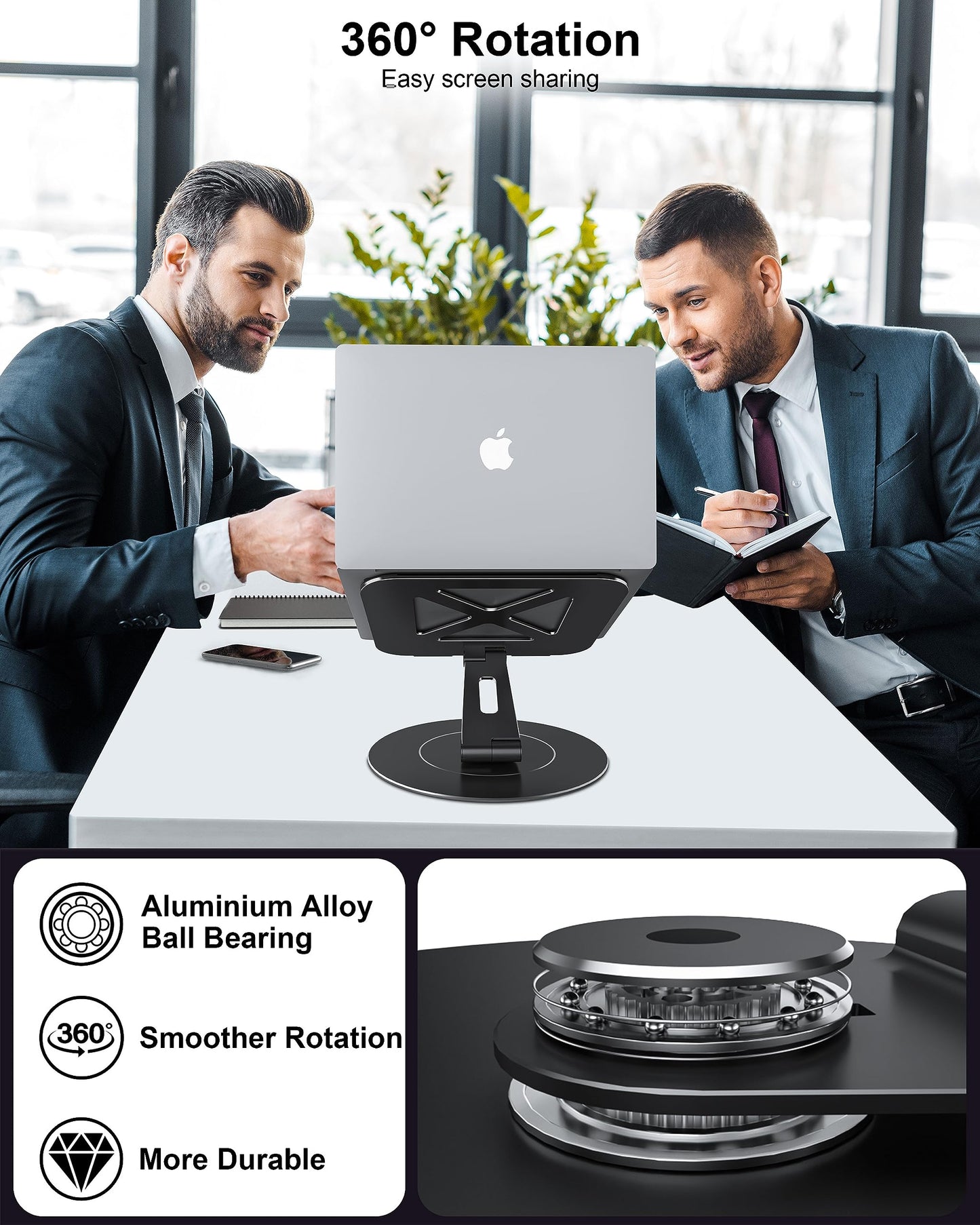 LOXP Ultra-Stable Laptop Stand for Desk with Larger Base