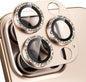 beuxece Compatible for iPhone 16 Pro/iPhone 16 Pro Max Camera Lens Protector, Bling Metal Tempered Glass Camera Screen Cover Accessories [Strong Adsorption][Case-Friendly]- Glitter Titanium Desert