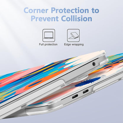 Case for MacBook Pro 13 inch with/Without Touch Bar (2016-2022, M2 A2338 M1 A2289 A2251 A2159 A1989 A1706 A1708), Hard Shell + Keyboard Cover + Dust Plug, Ornament