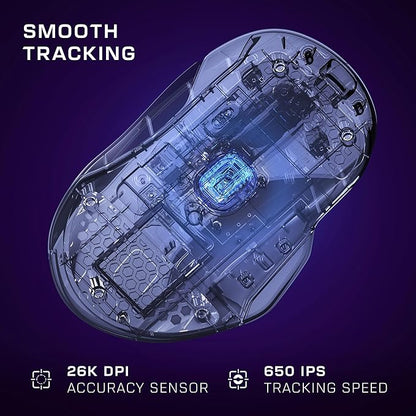 Turtle Beach Kone II Air – Wireless Ergonomic RGB Gaming Mouse, 350-Hr Battery, 26K DPI Optical Sensor, 100M Click Optical Switches, 21 Customizable Inputs, 4D Free-Spin Scroll Wheel – Arctic White
