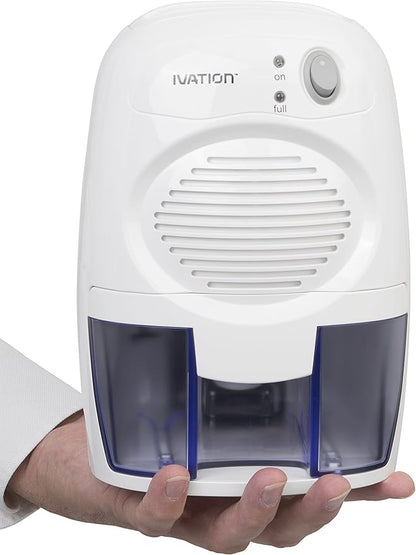 Ivation IVADM10 Powerful Small-Size Thermo-Electric Dehumidifier - for Smaller Room, Cupboard, Basement, Attic, Stored Boat, RV, Antique Car,White