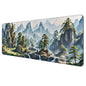 Dynippy Large Thin Mouse Pad with Stitched Edges, Black White Marble