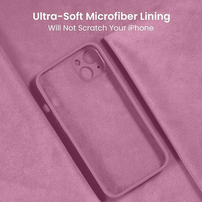 FireNova Designed for iPhone 14 Case, Silicone Upgraded [Camera Protection] Phone Case with [2 Screen Protectors], Soft Anti-Scratch Microfiber Lining Inside, 6.1 inch, Lilac Purple
