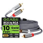 GEARit RCA Cable (10FT) 2RCA Male to 2RCA Male Stereo Audio Cables Shielded Braided RCA Stereo Cable for Home Theater, HDTV, Amplifiers, Hi-Fi Systems, Car Audio, Speakers, 10 Feet