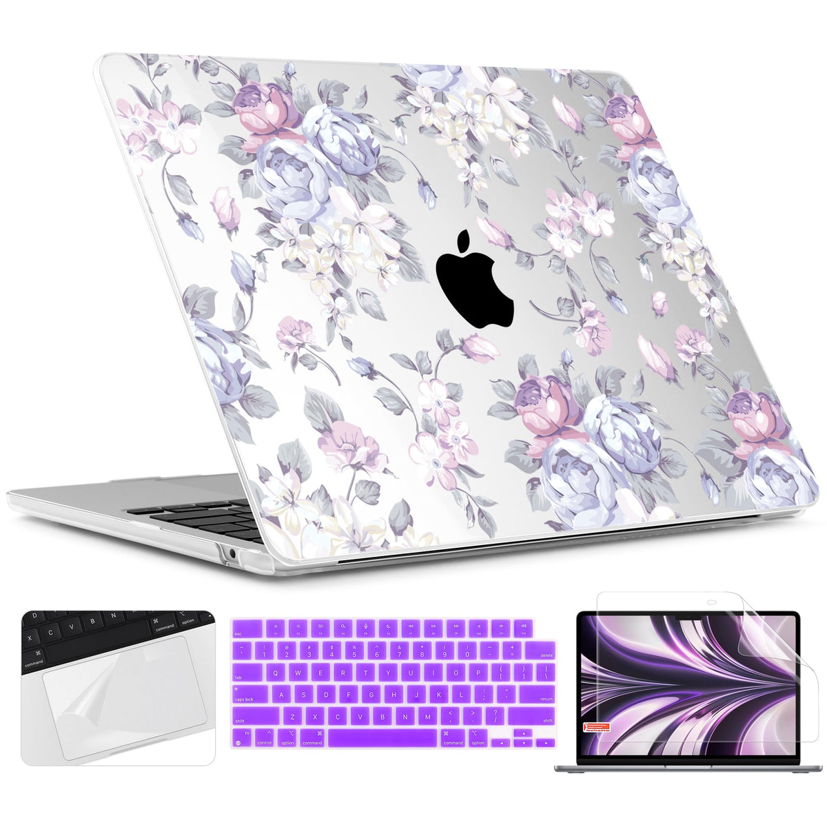 TWOLSKOO for MacBook Air 13 inch Case M5 2026 M4 2025 M3 M2 2024-2022 A3449 A3240 A3113 A2681, Plastic Hard Shell & Keyboard Cover & Screen Film for MacBook Air 13.6 inch Case, Creative Brain