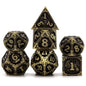 PJOY D&D Dice Set Dragon Metal DND Dice Set Antique Bronze with Case for RPG Role Playing Games Compatible with Dungeons and Dragons Gift TTRPG