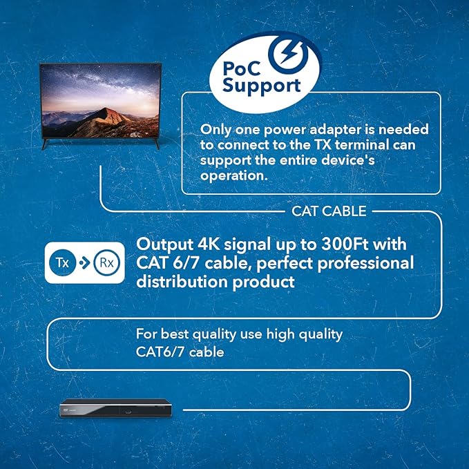OREI 8X8 4K HDMI Matrix Switcher Extender - HDBaseT UltraHD 4K @ 60Hz 4:4:4 Over Single CAT5e/6/7 Cable with HDR, CEC & IR Control, RS-232 - Up to 400 Ft - Additional 8 Loop Out - 8 Receivers