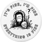 ITNRSIIET Round Mouse Pad with Stitched Edge Premium-Textured Waterproof Non-Slip Rubber Base Desktop Protection Mat Diameter 8.7 inches, Humorous Tombstone