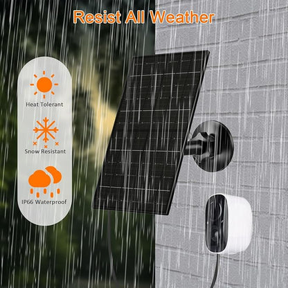 FUTUREZEN 6W Solar Panel for Security Camera Outdoor, 5V USB/USB-C Solar Charger Compatible with Rechargeable Battery Cameras, IP66 Waterproof, 360° Adjustable Mount, 9.8ft Cable (1 Pack, Black)