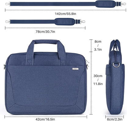 BAFFINA Laptop Shoulder Bag 17 17.3 Inch Business Gifts for Men Women Travel College,Laptop Briefcase for 17“-18“ Notebook Hp Dell Asus,Waterproof Computer Carrying Case Messenger Bag with Strap,Blue