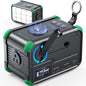 BROWEY Portable Power Station 153Wh Small Solar Generator with Hand Crank 120V 150W AC Outlet Lithium Battery Power Bank, Wireless Charging Emergency Charger for Outdoor Camping Travel Home Backup
