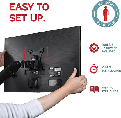 Dual Monitor Stand, Dual Monitor Arm, Dual Monitor Mount vesa Mount, up to 32 inch Monitor Desk Mount, soporte Monitor arms & Monitor Stands for 2 Monitors, Dual Monitor Riser Stand