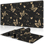 Purple Groovy Flowers Desk Mat,Large Vintage Floral Gaming Keyboard Mouse Pad,Non-Slip Rubber Base Desk Pad Thick Stitched Edges Waterproof Mousepad Mouse Mat 31.5"x11.8"