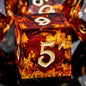 ARUOHHA Liquid Core DND Dice Set, 7pcs Resin Sharp Edged Dragons Dice Compatible with D&D Role Playing Games, RPG Golden Numbers Red Dungeons Polyhedral Dice with Gift Box, D and D Dice Set D20 D10 D6