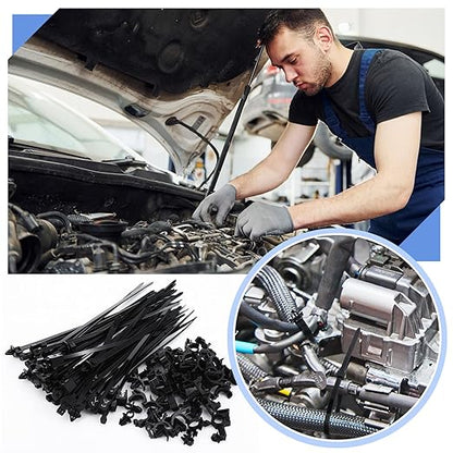 200pcs Car Wire Loom Routing Clips Push Mount Cable Tie Assortment 15 Sizes Car Harness Routing Clips Universal Wiring Harness Clip Replacement Parts for Automotive