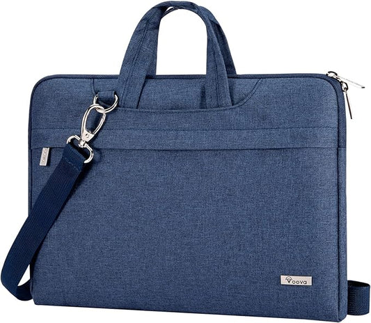 Voova Laptop Bag 13 14 Inch, Waterproof Computer Sleeve Carrying Case with Shoulder Straps & Handle Compatible with Macbook Air 13 M2/M3/M4, MacBook Pro 13/14, HP Dell Lenovo Chromebook 14, Blue