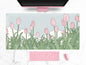 Cute Pastel Mint Green Forest Sage Desk Mat Anime Large Gaming Mouse Pad XL, Aesthetic Sunrise Laptop Computer Keyboard Mouse Mat, Women Office Desk Decor Cover Mat with Stitched Edges 31.5"x11.8"