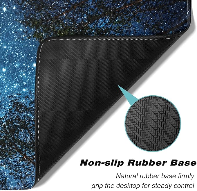 Extended Gaming Mouse Pad, XXL Large Mouse Mat 30 x 14 Inch, Big Computer Keyboard Mousepad, Waterproof Desk Pad with Stitched Edges and Non-Slip Base for Women Office Gaming, Galaxy Tree