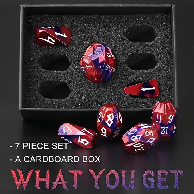 FONVGOGO Metal DND Dice Set for Dungeons and Dragon Dice Collector Gift RPG