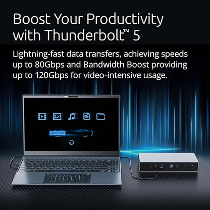Kensington SD5000T5 Thunderbolt 5 Docking Station – Dual Display for MacBooks M1/M2/M3/M4 Pro and Max; Triple Display for Windows TB5; TB4 Compatible, 140W Power Delivery (K35201NA)