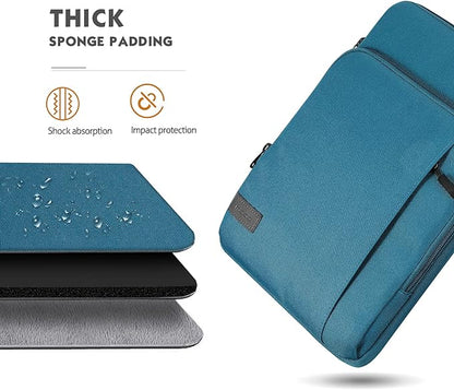 MoKo Laptop Sleeve Bag for 13.3-14 Inch, Notebook Carrying Case with Pocket Fits New MacBook Pro M3/M2 14" /13" M2/M1 Pro/M1 Max 14.2 2023-2021/Air 13.6" M2 2022, Surface Pro 9/8 13", Peacock Blue