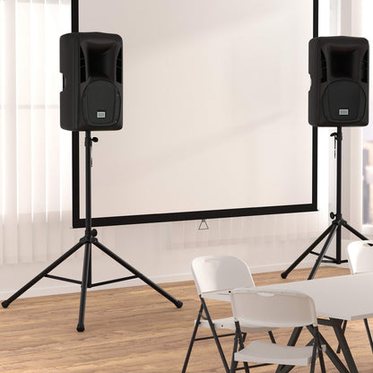 Adjustable Height Tripod Speaker Stand, Sturdy Steel, Holds up to 99.2 lbs, 52" to 73", Black