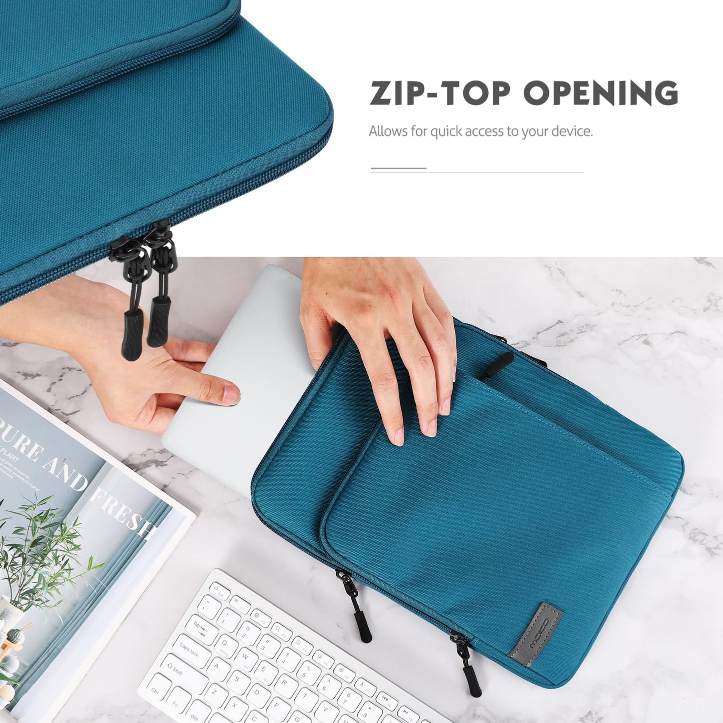 MoKo 13.3-14 Inch Laptop Sleeve Bag Carrying Case with Accessory Pocket