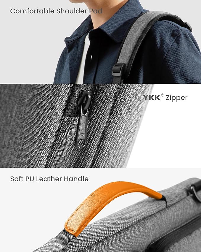 tomtoc Laptop Shoulder Bag for 14 Inch MacBook Pro M4/M3/M2/M1 Pro/Max 2024-2021, 13.5-14.4 Surface Laptop 6/5/Studio 2, Surface Book 3, 360 Protective Case Fit Asus VivoBook