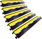 YONSHENG Rubber Cable Ramp Cord Cover Cable Protector Ramps Wire Hose Protective 2 Channel 22000Lbs Load Capacity Traffic Speed Bump for Asphalt Concrete Gravel Driveway Indoor Outdoor, 5 Pack