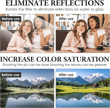 Clip - on Phone Polarizer Lens, Anti - Glare Polarizing Filter for Smartphone Cameras, Universal Clip Design with Cleaning Kit, Enhance Color & Reduce Reflections for Outdoor/Glass Photography