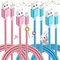 iPhone Charger, Charging Cable 4 Pack (3/3/6/6FT) MFi Certified Nylon Braided USB to iPhone Cables Fast Charging Cord Compatible with iPhone 14 13 12 11 pro max XR XS X 8 7 6 Plus SE and More