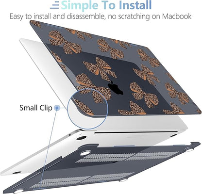 MEEgoodo Case for MacBook Pro 13 inch Case 2022 2021 2020 New A2338 M2/M1 A2251 A2289, Laptop Hard Shell with Keyboard & Camera Cover Compatible with 13 inch MacBook Pro, Leopard Print Bows
