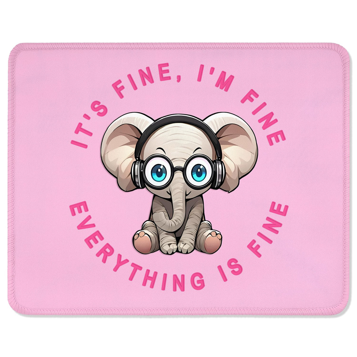ITNRSIIET Mouse Pad with Stitched Edge Premium Textured Smooth Precise Operation Waterproof Washable Non-Slip Rubber Base Desktop Protection Mat, 10.2×8.3×0.12 inches, Rose Gold Leopard Print