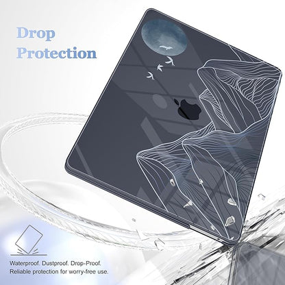 Case for MacBook Pro 13 inch with/Without Touch Bar (2016-2022, M2 A2338 M1 A2289 A2251 A2159 A1989 A1706 A1708), Hard Shell + Keyboard Cover + Dust Plug Abstract Mountain